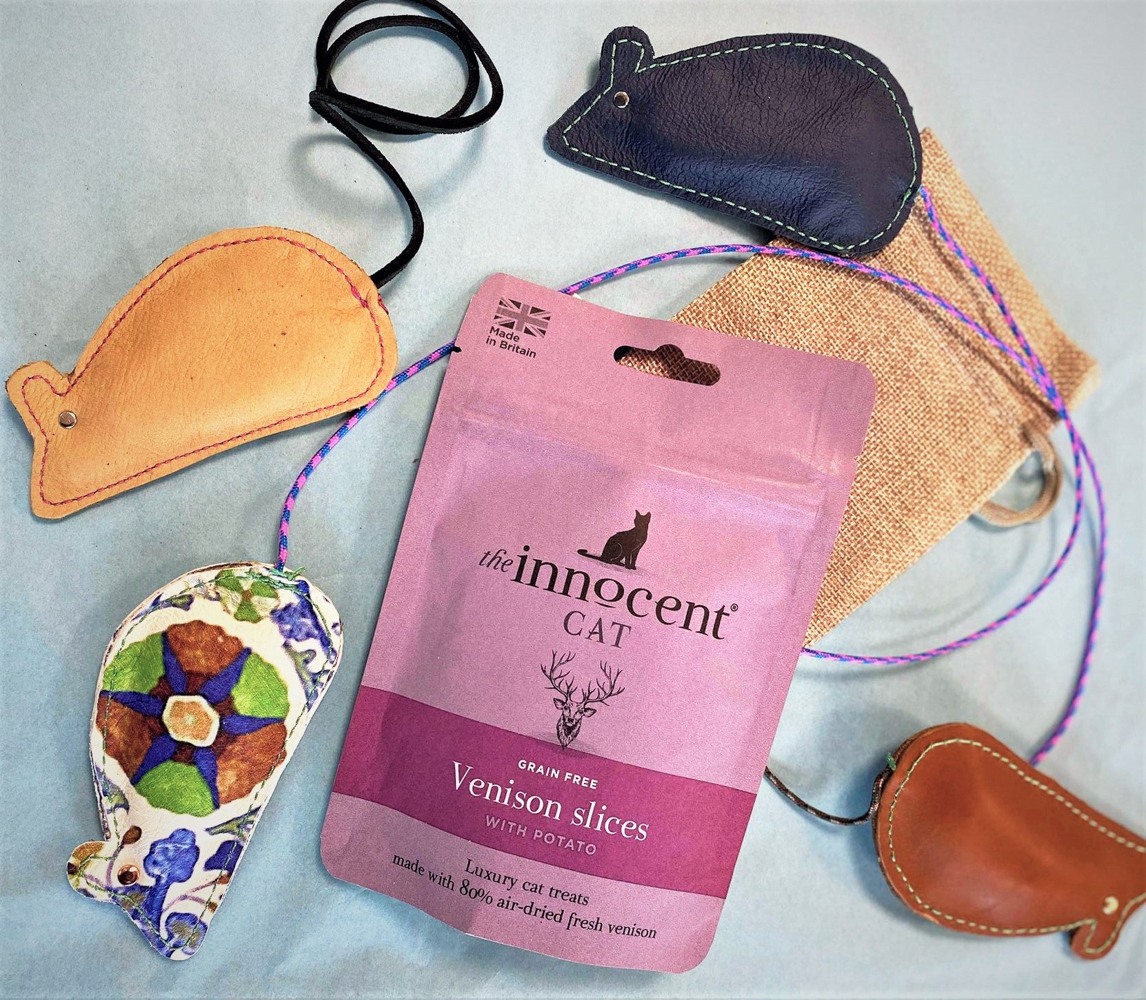 Luxury Leather Catnip Mouse