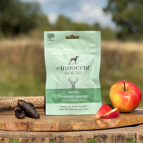 Venison Sausages with Chopped Apple